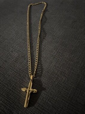 Gold Cross Pendant Necklace - Women's Jewelry
